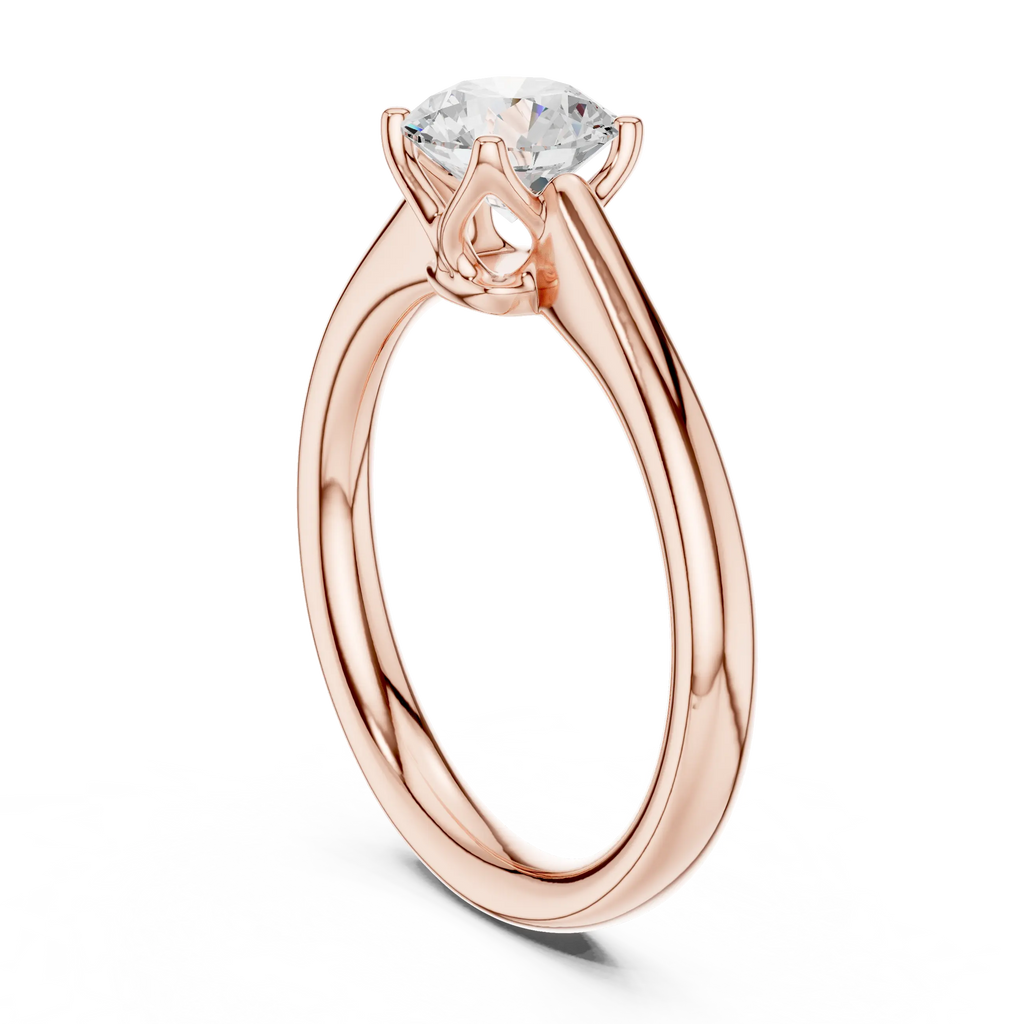 Round Engagement Ring Genuine Lab Grown Diamond Promise Ring 