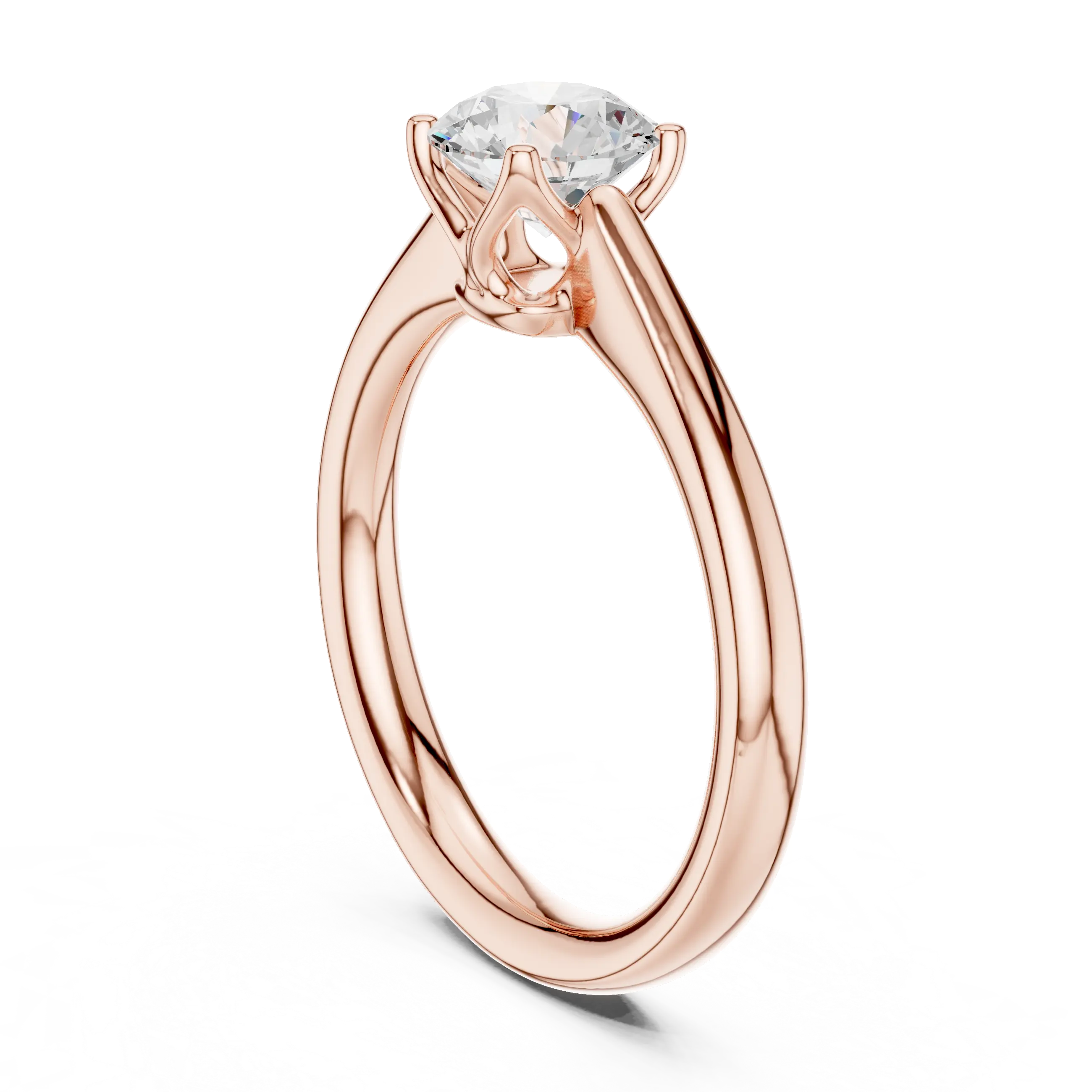 Round Engagement Ring Genuine Lab Grown Diamond Promise Ring 