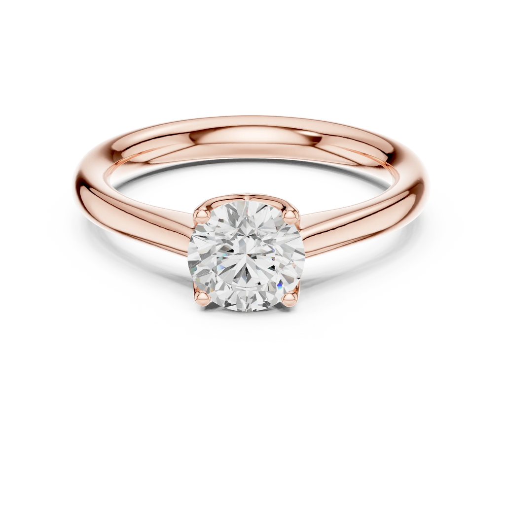 Round Engagement Ring Genuine Lab Grown Diamond Promise Ring 