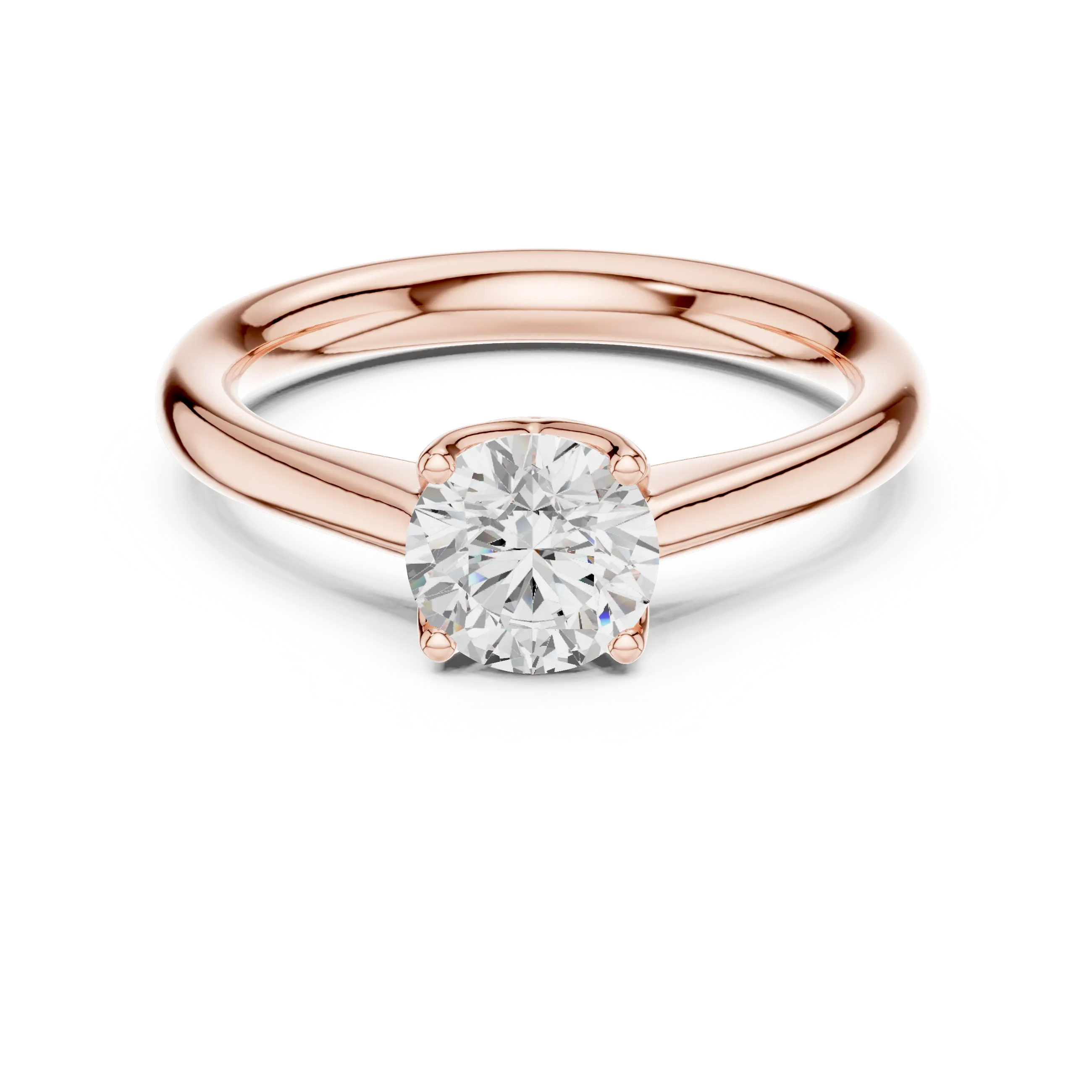 Round Engagement Ring Genuine Lab Grown Diamond Promise Ring 