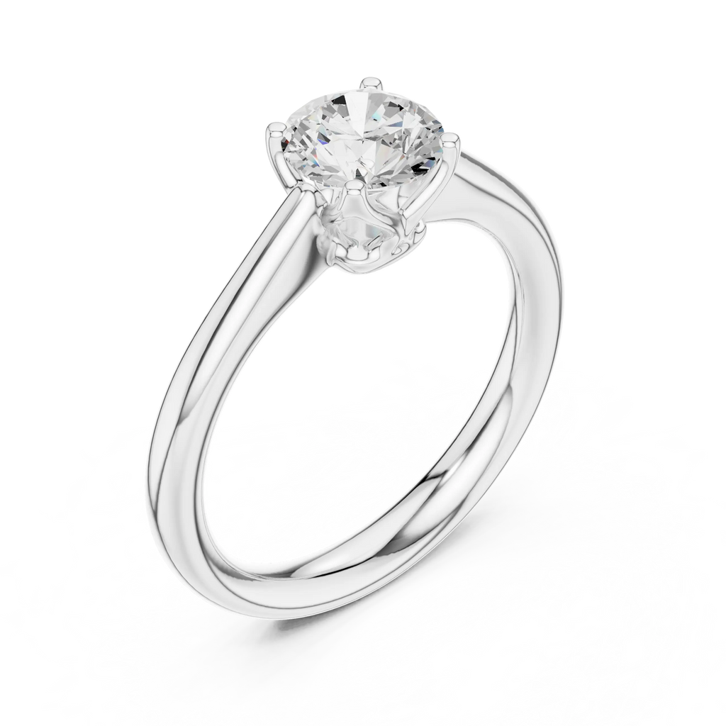 Round Engagement Ring Genuine Lab Grown Diamond Promise Ring 
