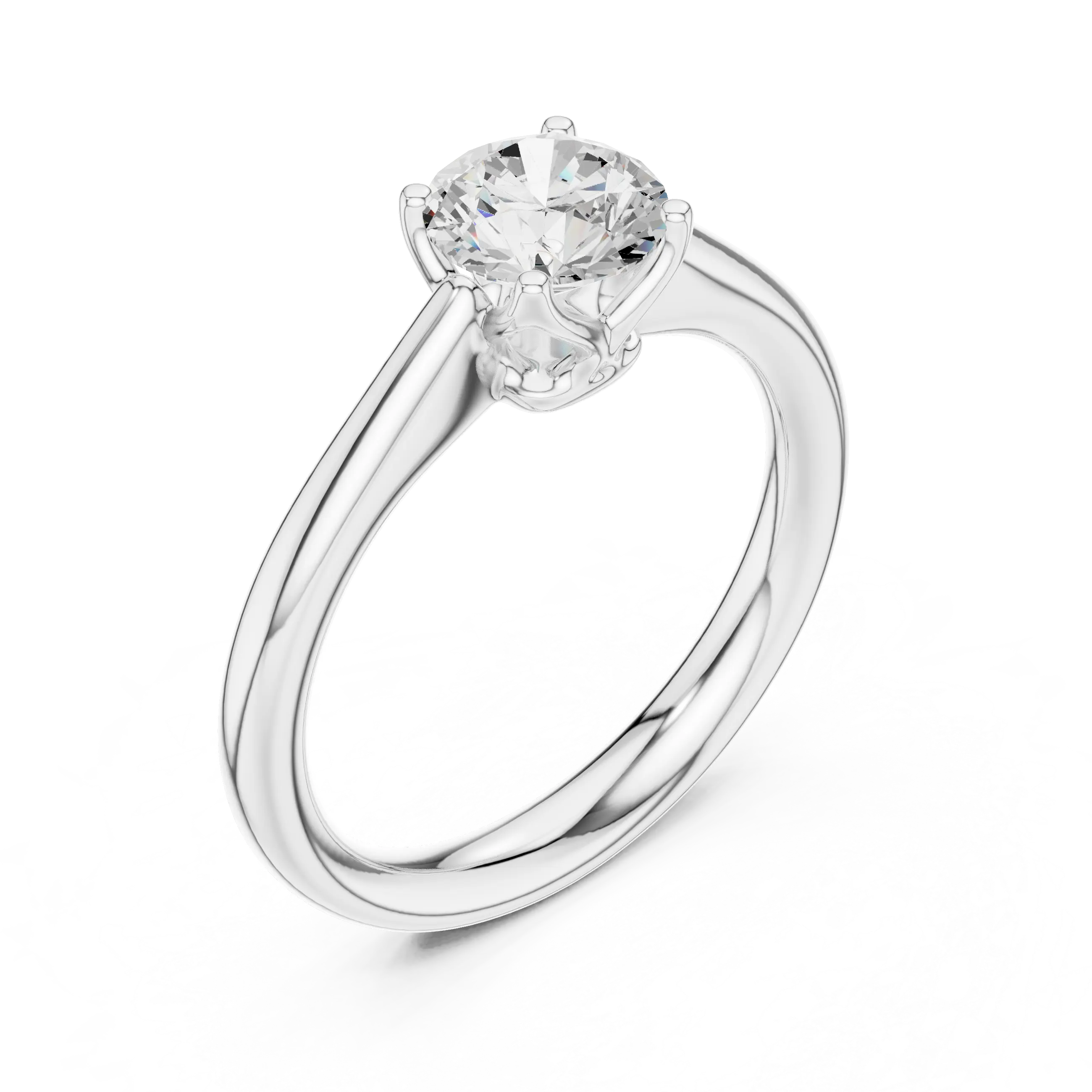 Round Engagement Ring Genuine Lab Grown Diamond Promise Ring 