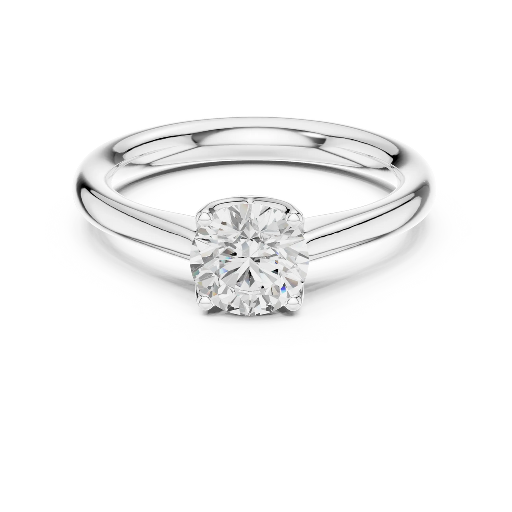 Round Engagement Ring Genuine Lab Grown Diamond Promise Ring 