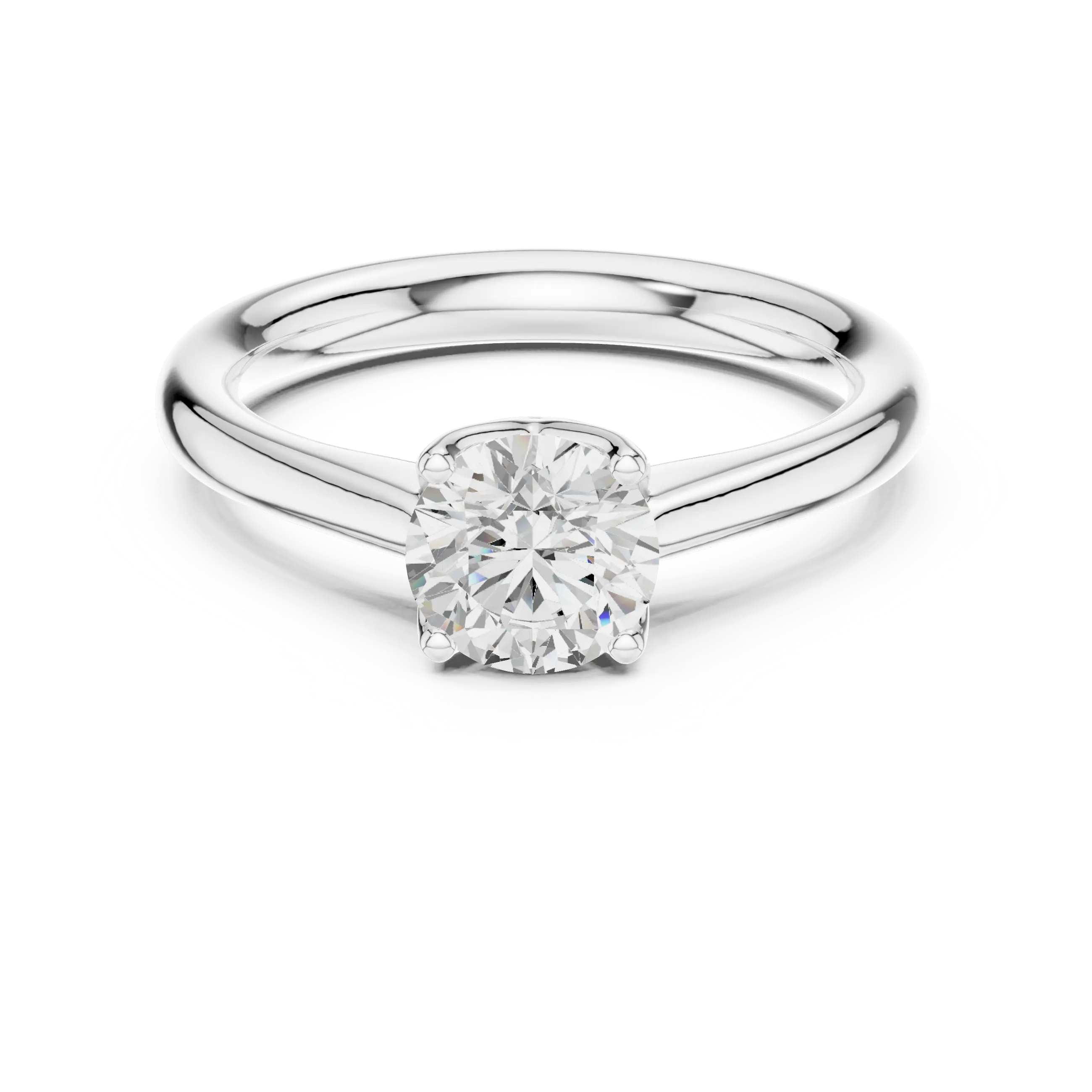Round Engagement Ring Genuine Lab Grown Diamond Promise Ring 