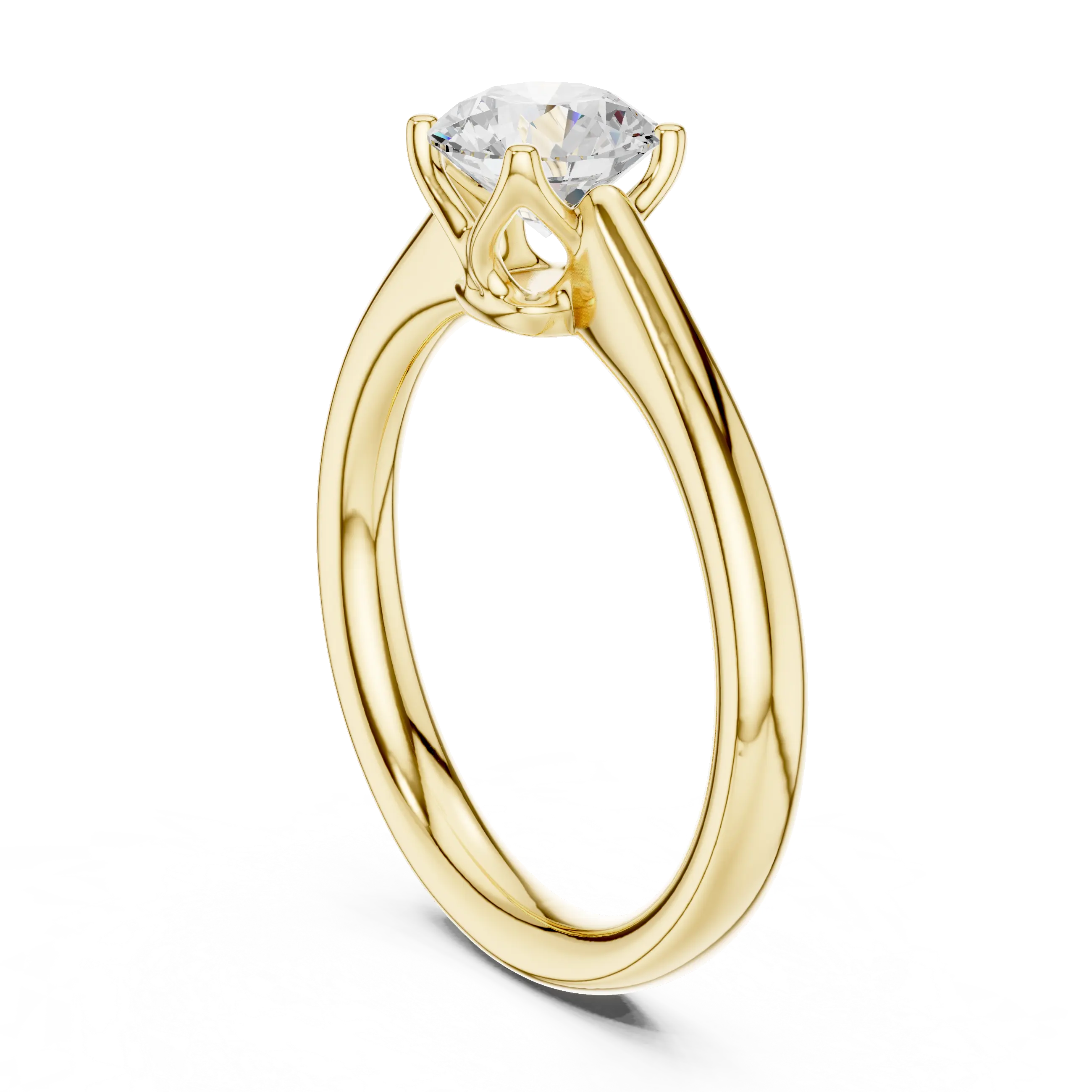 Round Engagement Ring Genuine Lab Grown Diamond Promise Ring 