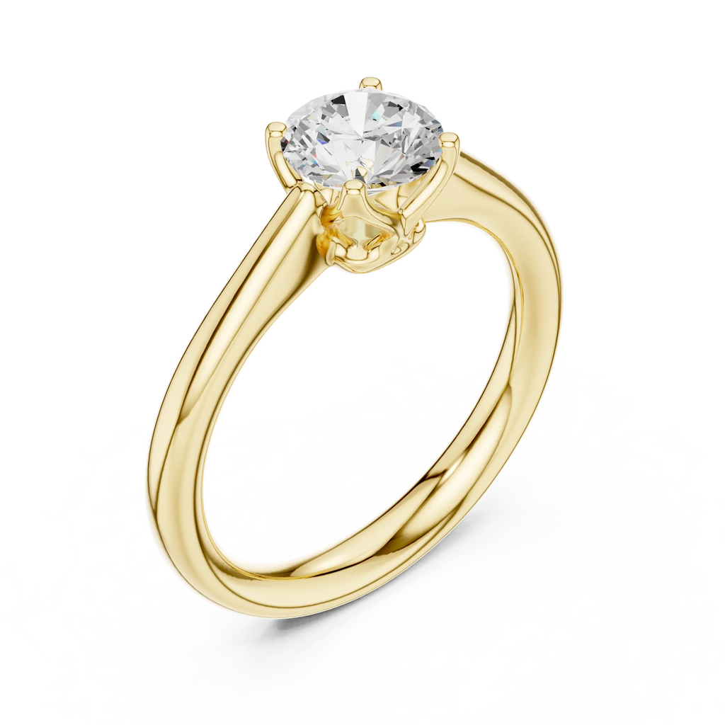 Round Engagement Ring Genuine Lab Grown Diamond Promise Ring 