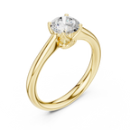 Round Engagement Ring Genuine Lab Grown Diamond Promise Ring 