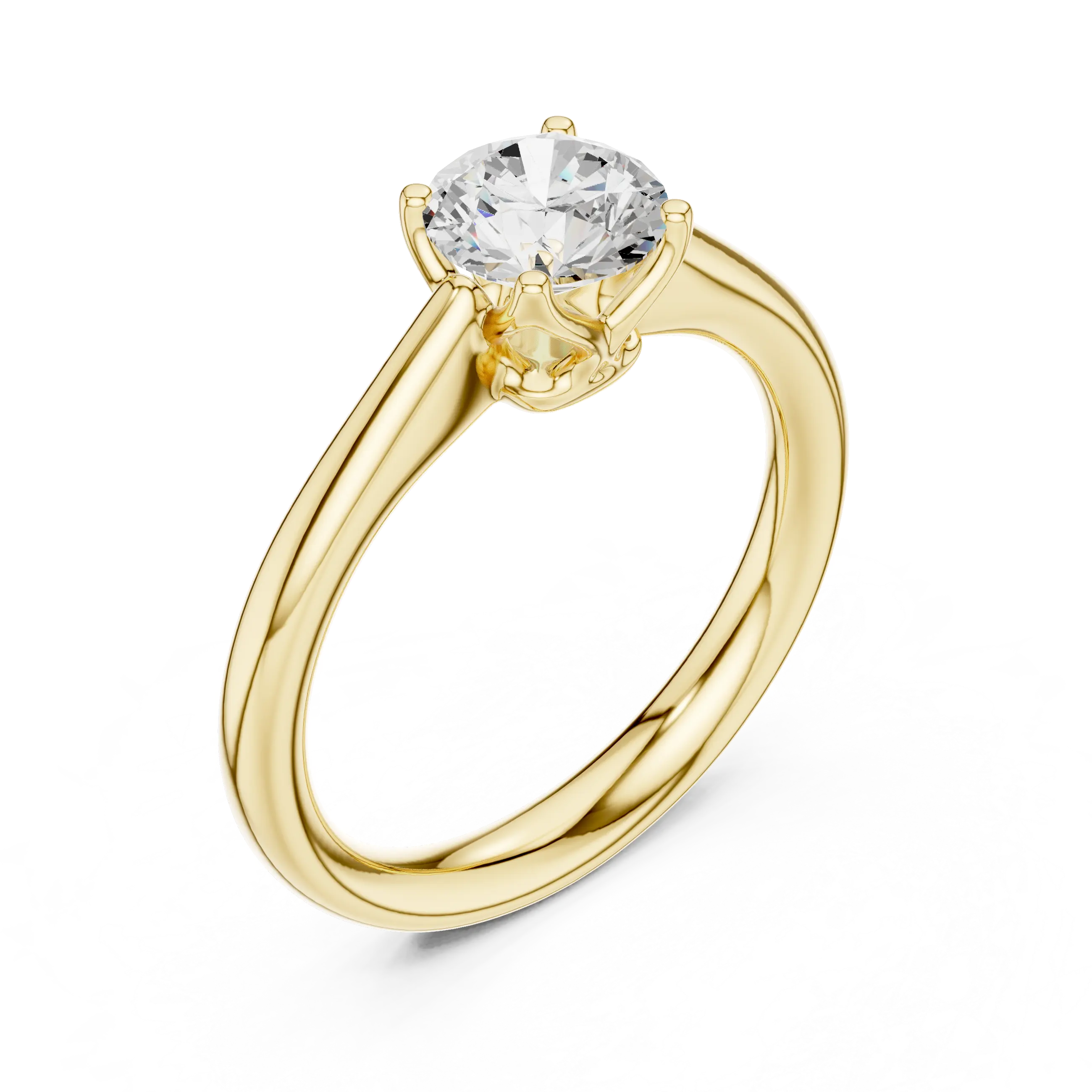 Round Engagement Ring Genuine Lab Grown Diamond Promise Ring 