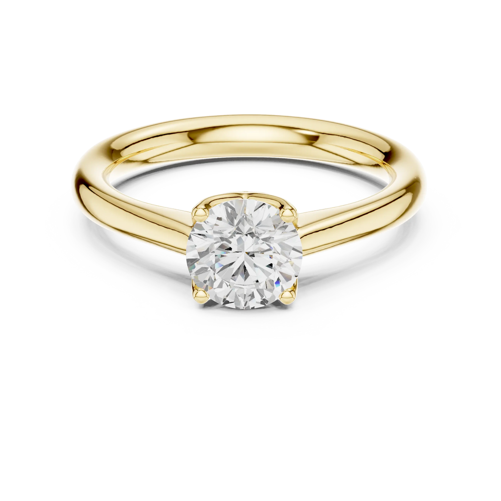 Round Engagement Ring Genuine Lab Grown Diamond Promise Ring 