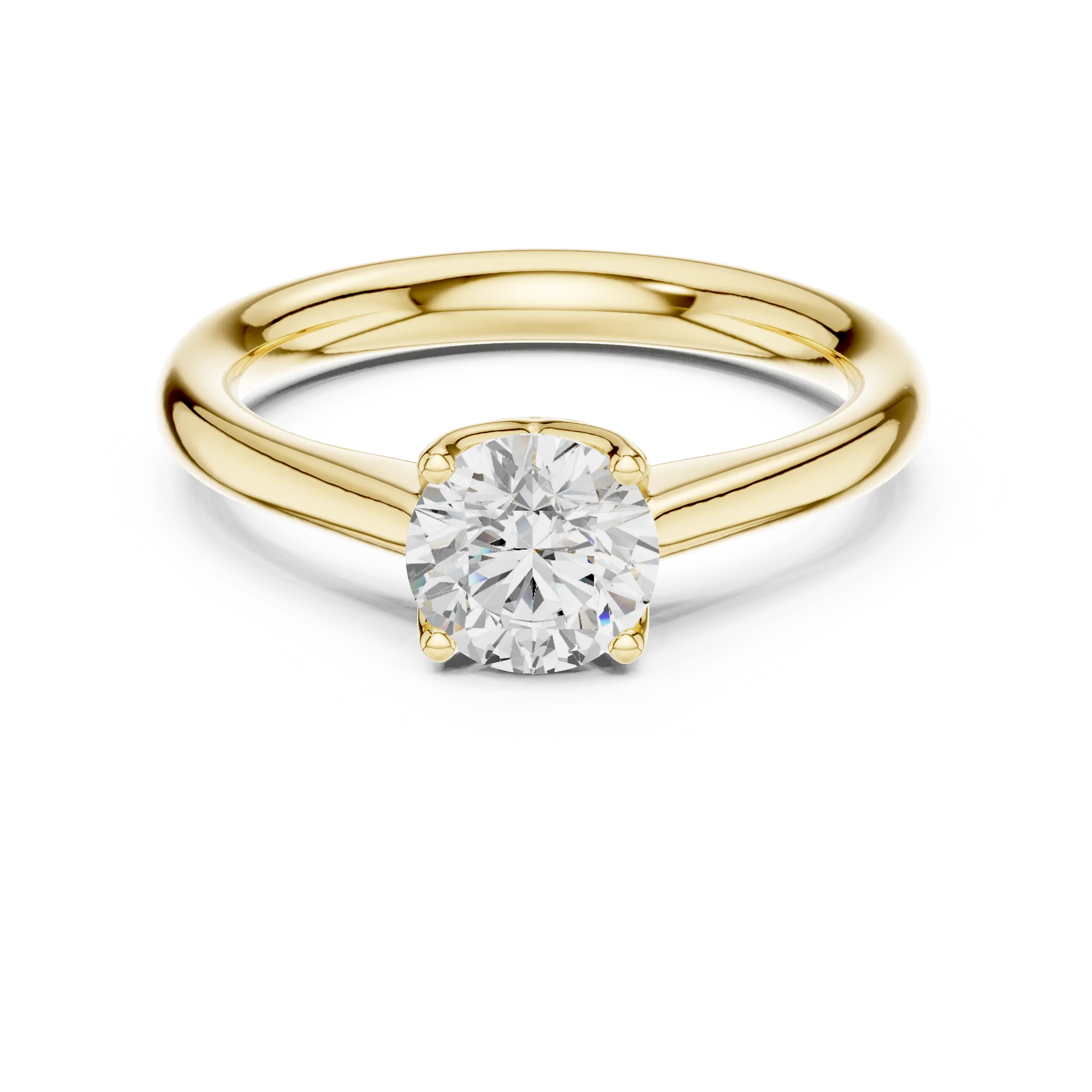 Round Engagement Ring Genuine Lab Grown Diamond Promise Ring 