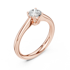 14K White Solid Gold 6-Prong Round Cut Solitaire Moissanite Engagement Ring