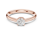 14K White Solid Gold 6-Prong Round Cut Solitaire Moissanite Engagement Ring