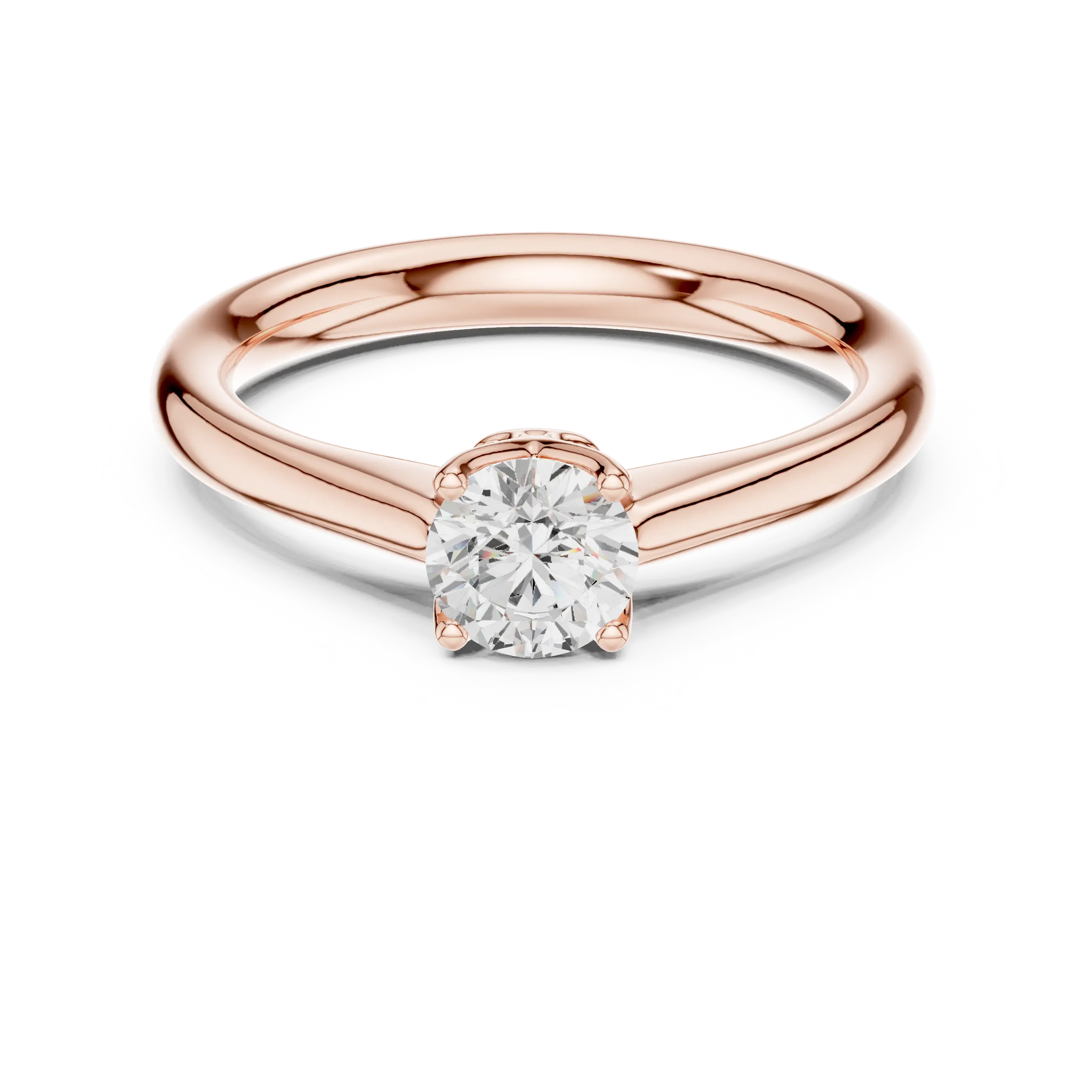 14K White Solid Gold 6-Prong Round Cut Solitaire Moissanite Engagement Ring