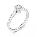 14K White Solid Gold 6-Prong Round Cut Solitaire Moissanite Engagement Ring