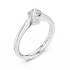 14K White Solid Gold 6-Prong Round Cut Solitaire Moissanite Engagement Ring