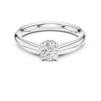 14K White Solid Gold 6-Prong Round Cut Solitaire Moissanite Engagement Ring