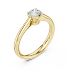 14K White Solid Gold 6-Prong Round Cut Solitaire Moissanite Engagement Ring