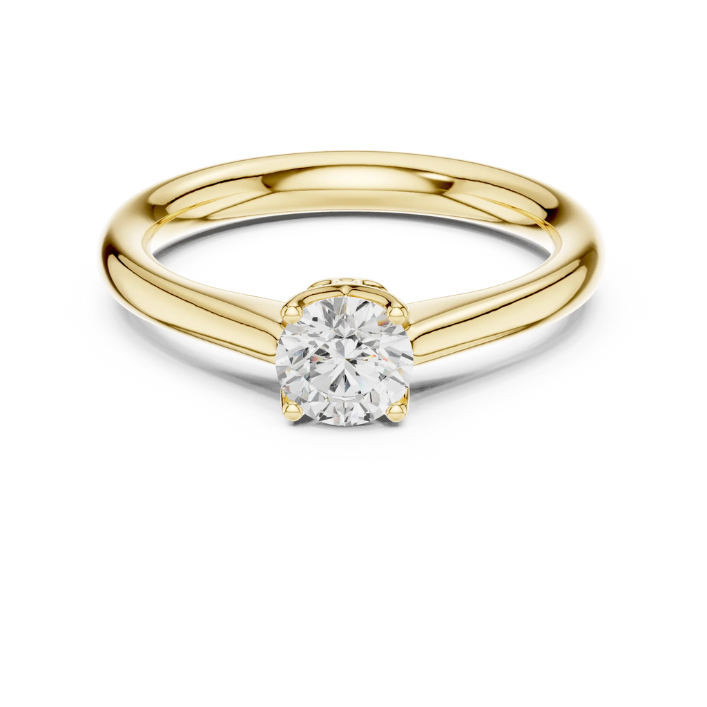 14K White Solid Gold 6-Prong Round Cut Solitaire Moissanite Engagement Ring