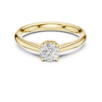 14K White Solid Gold 6-Prong Round Cut Solitaire Moissanite Engagement Ring