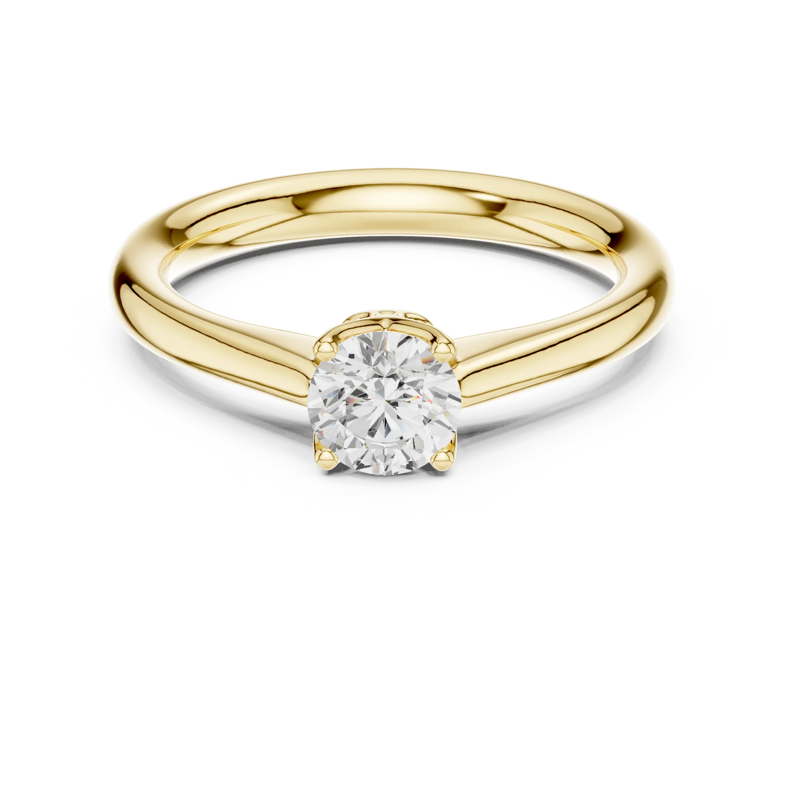 14K White Solid Gold 6-Prong Round Cut Solitaire Moissanite Engagement Ring