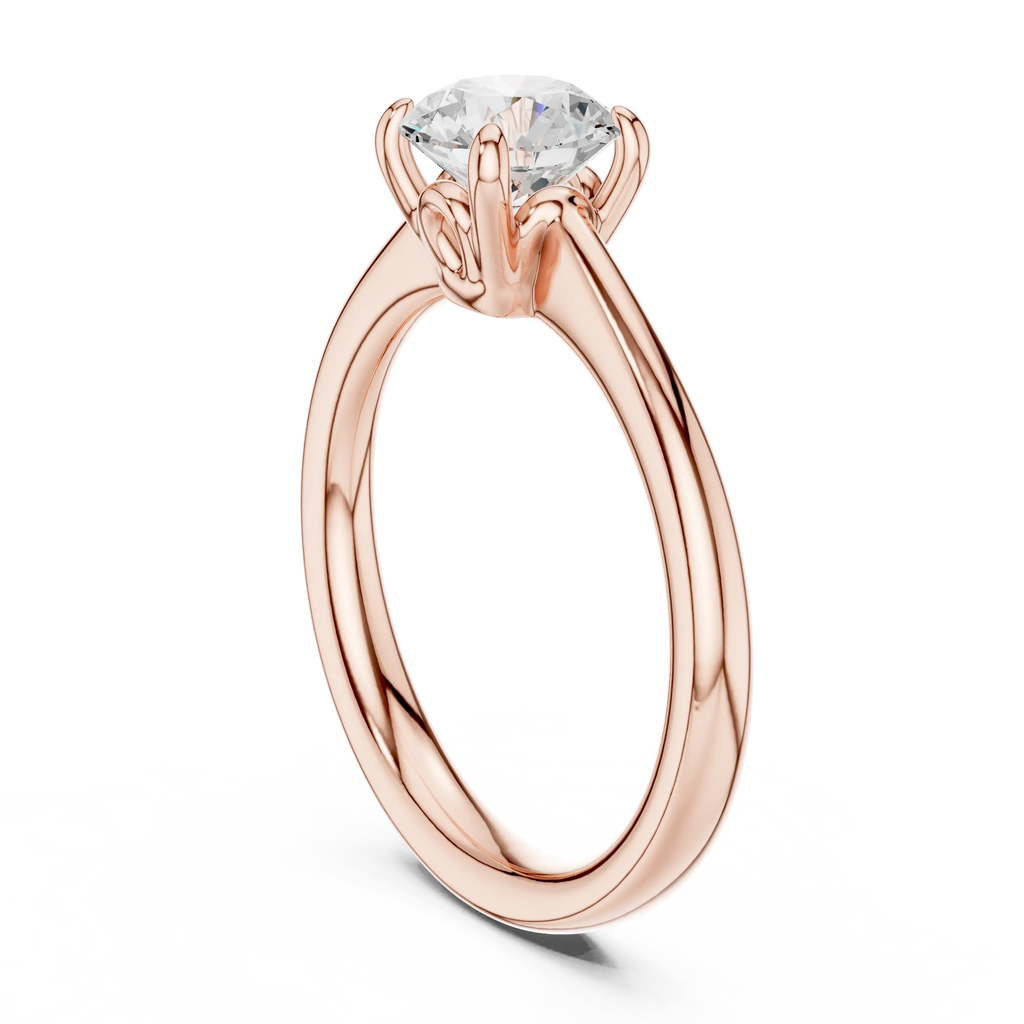Round Solitaire Lab Grown Diamond Engagement Ring for Anniversary Gift