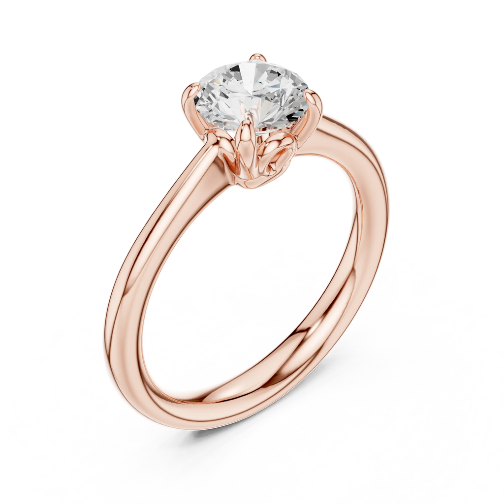 Round Solitaire Lab Grown Diamond Engagement Ring for Anniversary Gift
