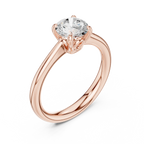 Round Solitaire Lab Grown Diamond Engagement Ring for Anniversary Gift