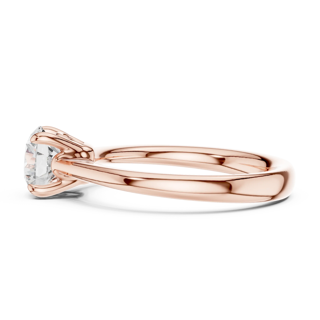 Round Solitaire Lab Grown Diamond Engagement Ring for Anniversary Gift