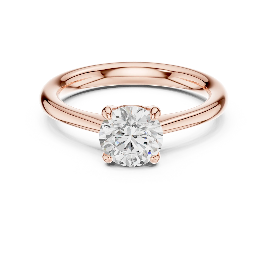 Round Solitaire Lab Grown Diamond Engagement Ring for Anniversary Gift