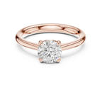 Round Solitaire Lab Grown Diamond Engagement Ring for Anniversary Gift