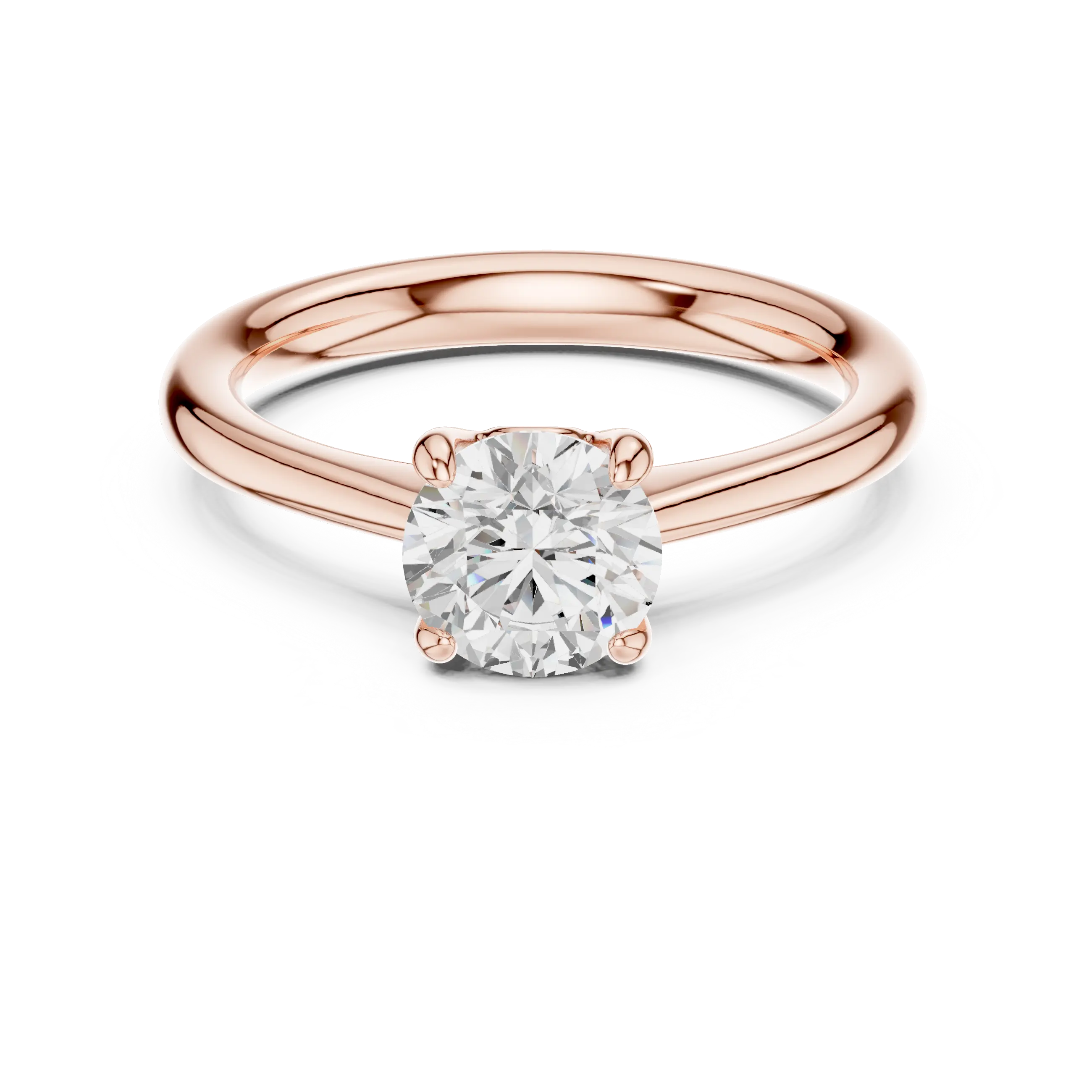 Round Solitaire Lab Grown Diamond Engagement Ring for Anniversary Gift