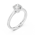 Round Solitaire Lab Grown Diamond Engagement Ring for Anniversary Gift