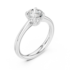 Round Solitaire Lab Grown Diamond Engagement Ring for Anniversary Gift