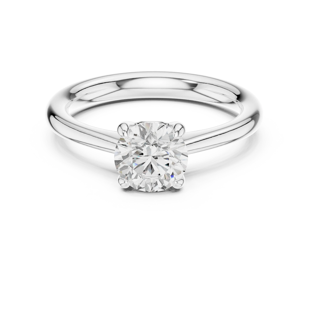 Round Solitaire Lab Grown Diamond Engagement Ring for Anniversary Gift