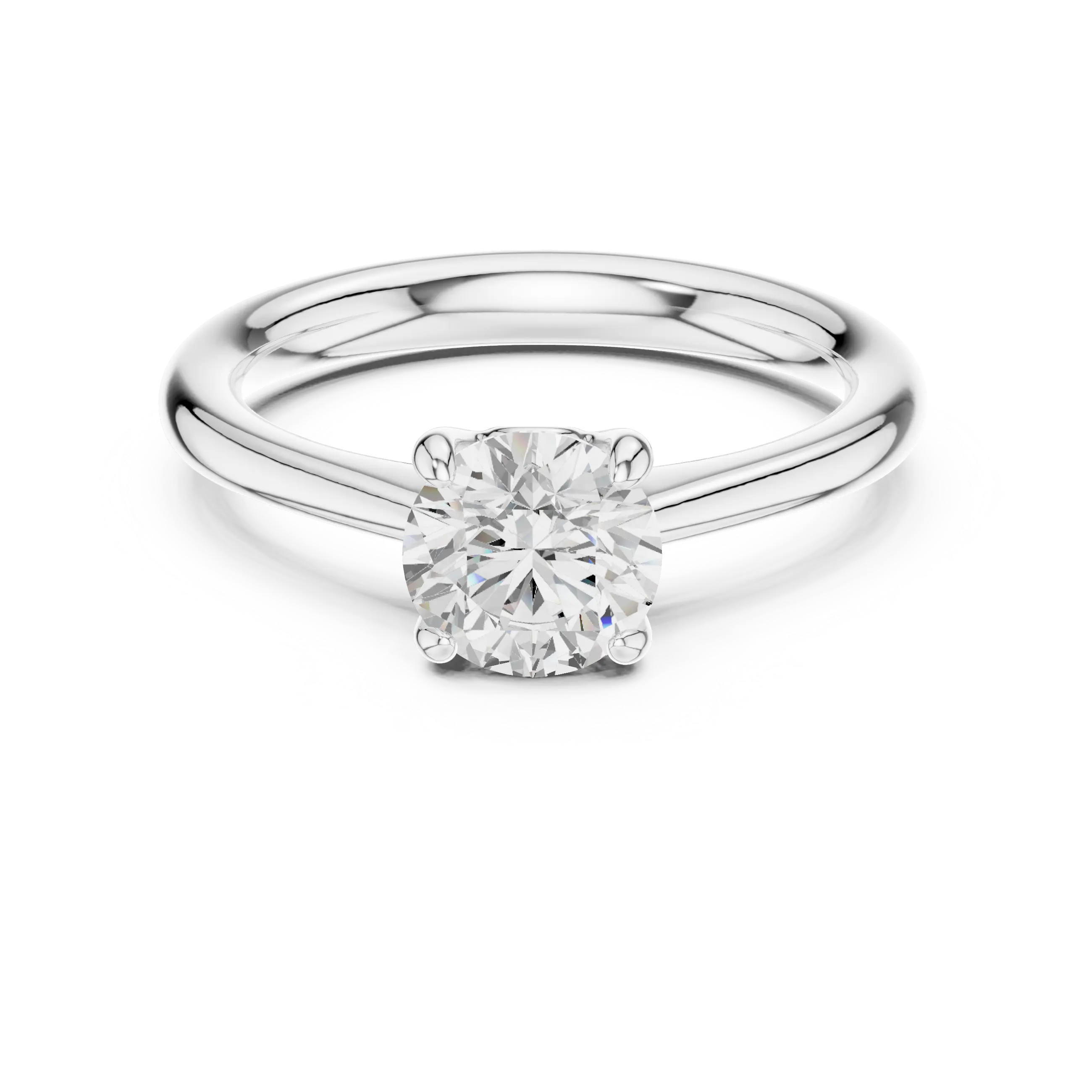 Round Solitaire Lab Grown Diamond Engagement Ring for Anniversary Gift