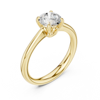 Round Solitaire Lab Grown Diamond Engagement Ring for Anniversary Gift
