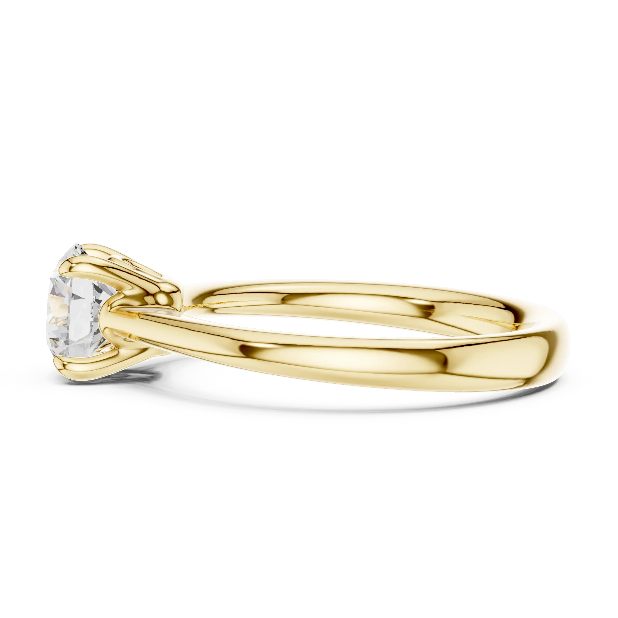 Round Solitaire Lab Grown Diamond Engagement Ring for Anniversary Gift