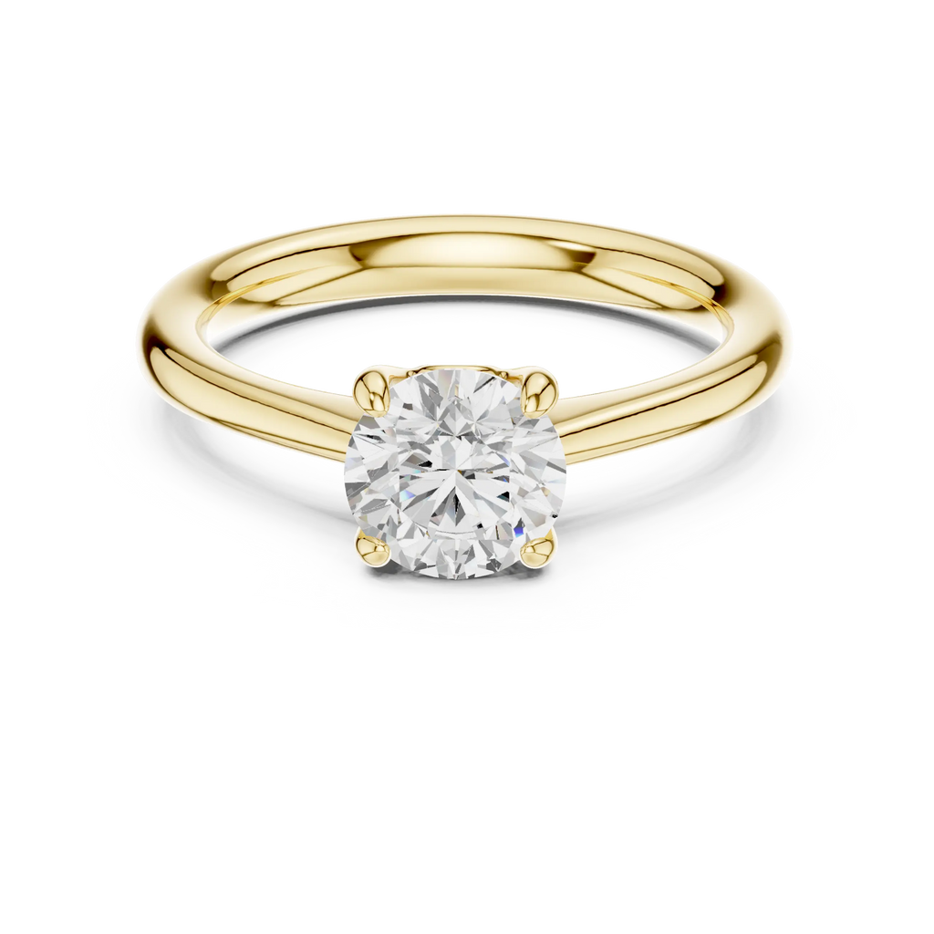 Round Solitaire Lab Grown Diamond Engagement Ring for Anniversary Gift