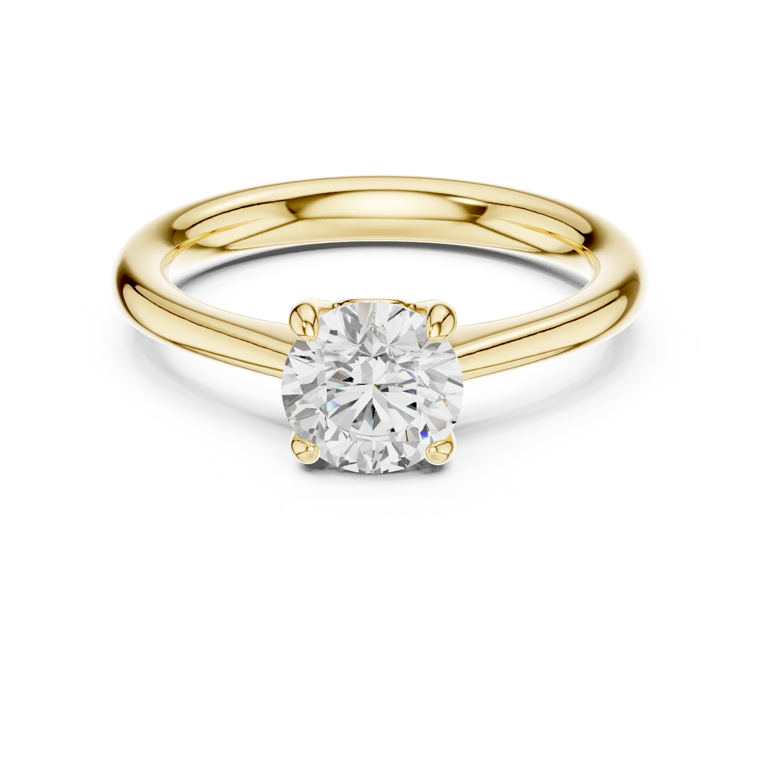Round Solitaire Lab Grown Diamond Engagement Ring for Anniversary Gift