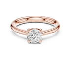 Handmade 18K White Gold Lab Grown Diamond Engagement Ring, Hidden Halo