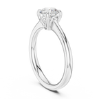 Handmade 18K White Gold Lab Grown Diamond Engagement Ring, Hidden Halo