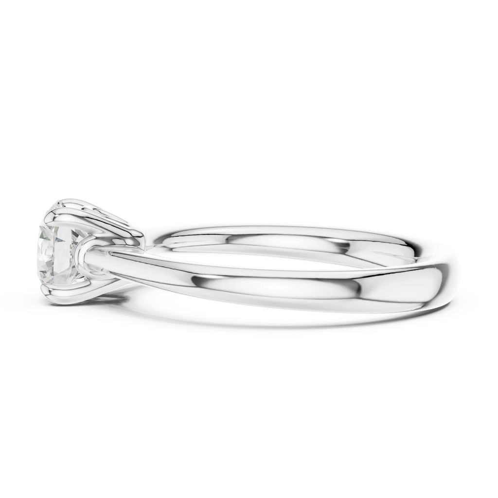 Handmade 18K White Gold Lab Grown Diamond Engagement Ring, Hidden Halo