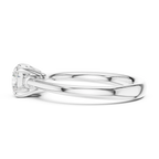 Handmade 18K White Gold Lab Grown Diamond Engagement Ring, Hidden Halo