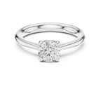 Handmade 18K White Gold Lab Grown Diamond Engagement Ring, Hidden Halo