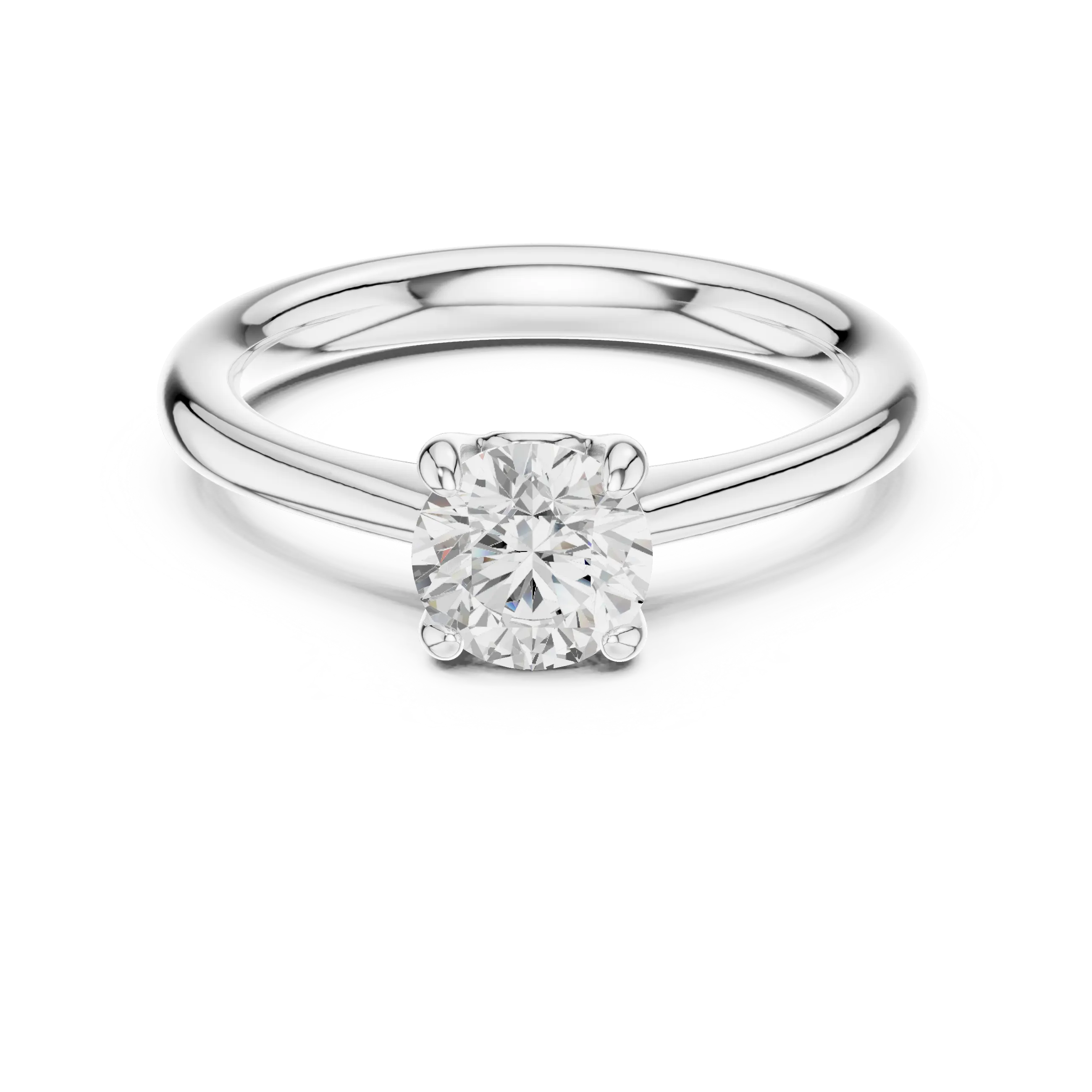 Handmade 18K White Gold Lab Grown Diamond Engagement Ring, Hidden Halo