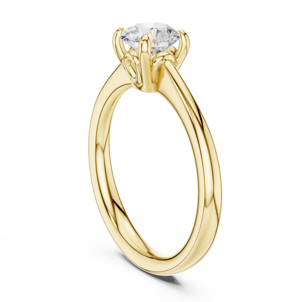 Handmade 18K White Gold Lab Grown Diamond Engagement Ring, Hidden Halo