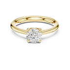 Handmade 18K White Gold Lab Grown Diamond Engagement Ring, Hidden Halo