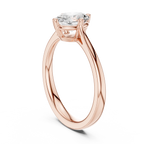 18K White Gold Oval Brilliant Compass Solitaire Diamond Engagement Ring