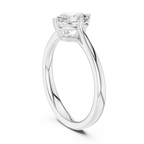 18K White Gold Oval Brilliant Compass Solitaire Diamond Engagement Ring