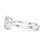 18K White Gold Oval Brilliant Compass Solitaire Diamond Engagement Ring